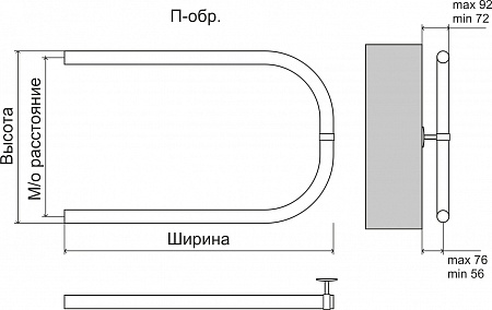 Эконом П-обр AISI 32х2 500х500 Полотенцесушитель  TERMINUS Волжский - фото 3