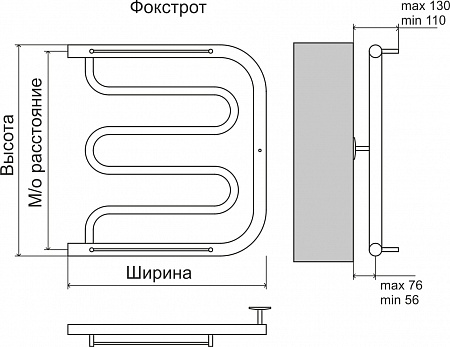 Фокстрот AISI 32х2 500х400 Полотенцесушитель  TERMINUS Волжский - фото 4