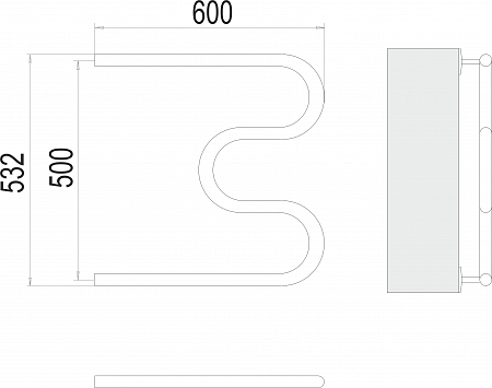М-обр AISI 32х2 500х600 Полотенцесушитель  TERMINUS Волжский - фото 3