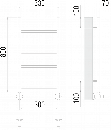Контур П7 300х800 Полотенцесушитель  TERMINUS Волжский - фото 3