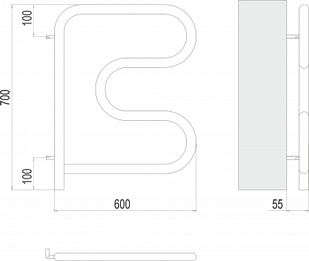 Электро 25 F-обр 600х600 поворотный Полотенцесушитель TERMINUS Волжский - фото 3