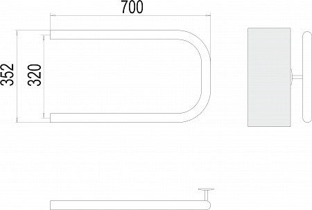 П-обр AISI 32х2 320х700 Полотенцесушитель  TERMINUS Волжский - фото 3