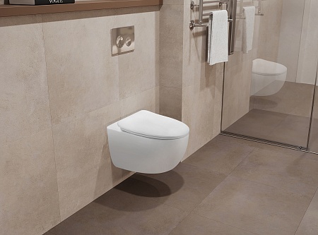 Подвесной унитаз безободковый Terminus Енисей Monolit 560х390 белый Волжский - фото 1