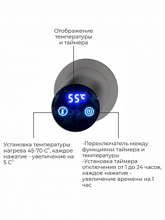 Аккорд П5 500х800 электро Полотенцесушитель TERMINUS Оружейная сталь Волжский - фото 4